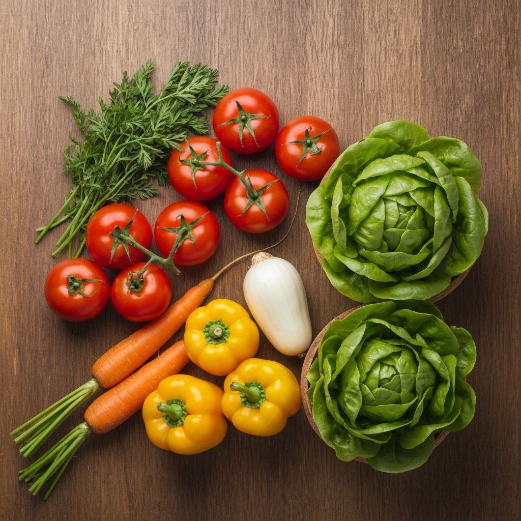 Fresh vegetables and healthy ingredients
